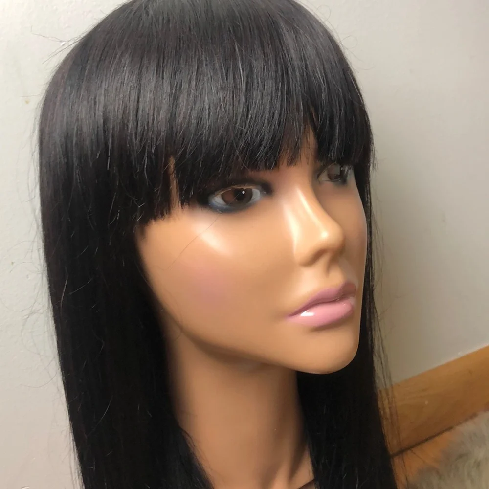 - 💫TIIA 20” HUMAN JET BLACK STRAIGHT BANG WIG *NEW*